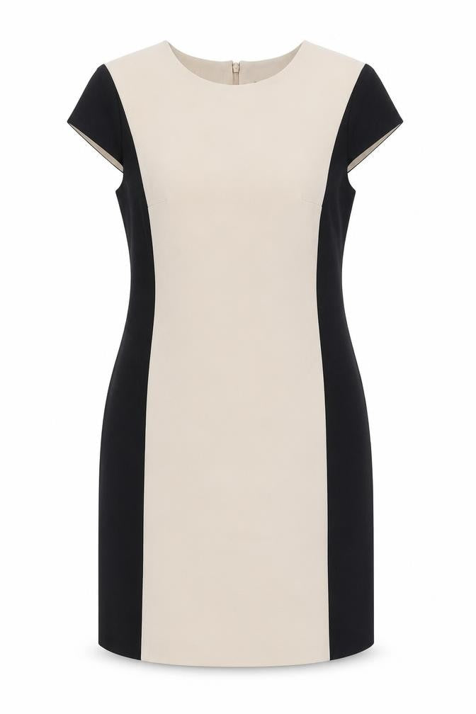 Warehouse Women's Sheath Dress Beige Black Size 12