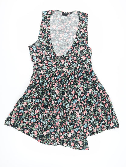 ASOS Women’s A-Line Floral Dress Size 18 Multicoloured V-Neck