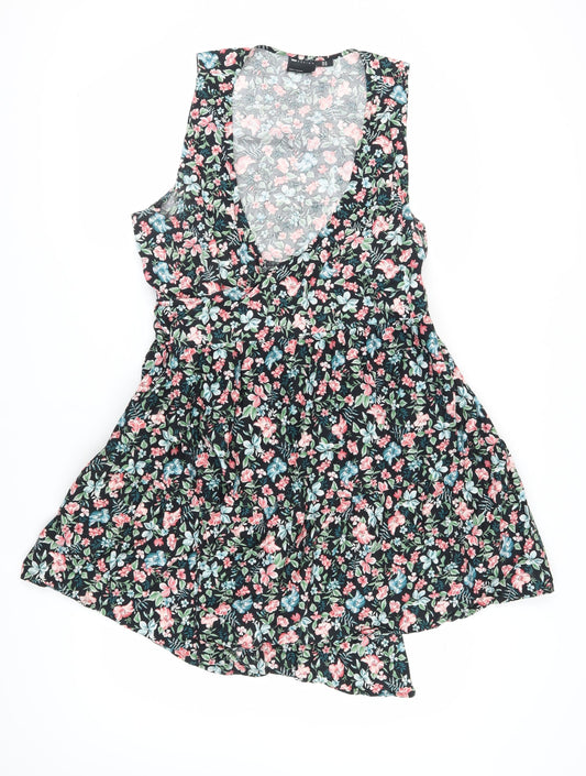 ASOS Women’s A-Line Floral Dress Size 18 Multicoloured V-Neck