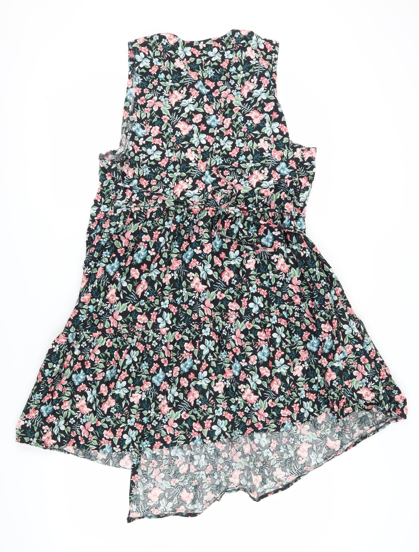 ASOS Women’s A-Line Floral Dress Size 18 Multicoloured V-Neck