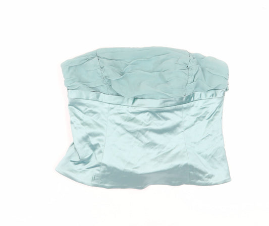 Coast Women's Blue Camisole Blouse, Size 14, Strapless, Slim Fit