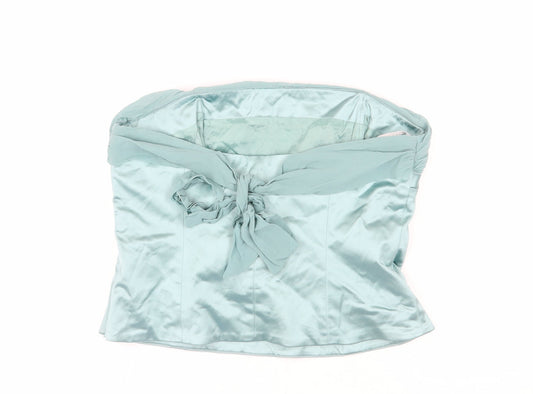 Coast Women's Blue Camisole Blouse, Size 14, Strapless, Slim Fit