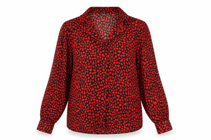 Womens UK Size 6 Topshop Red Basic Button-Up