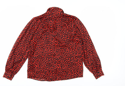 Womens UK Size 6 Topshop Red Basic Button-Up