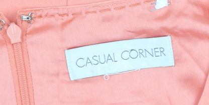 Casual Corner Women's Orange Sheath Dress Size 8