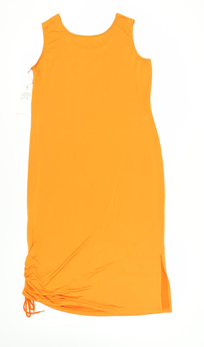 FS Women's Orange Midi Slip Dress Size M