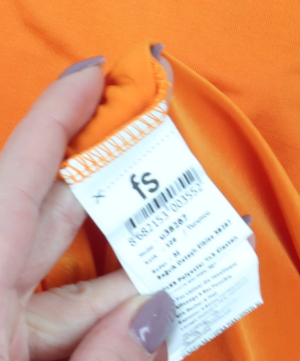 FS Women's Orange Midi Slip Dress Size M