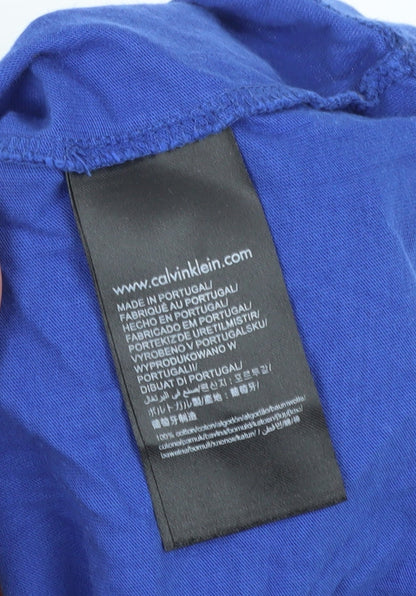 Unisex Adults UK Size M Calvin Klein Blue Basic T-Shirt