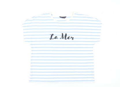 Womens UK Size 14 Marks and Spencer Blue Basic T-Shirt