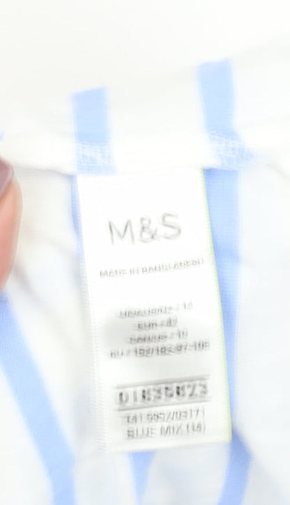 Womens UK Size 14 Marks and Spencer Blue Basic T-Shirt