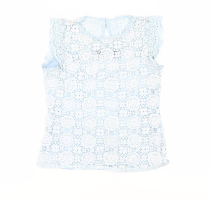 Dorothy Perkins Blue Lace Camisole Blouse, Size 12 - Summer Style