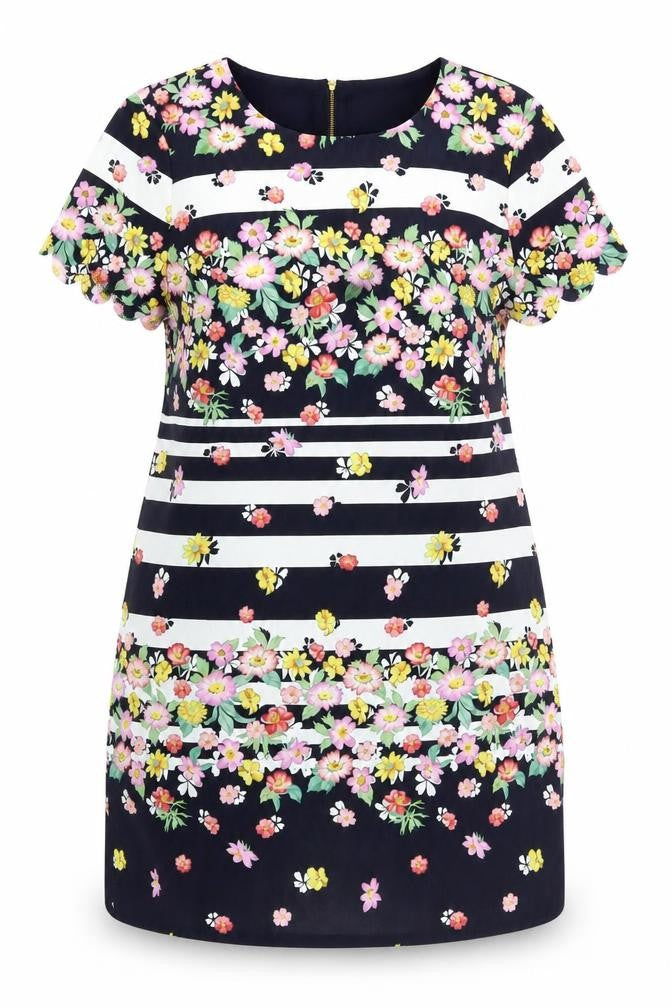 Oasis Women's Floral Shift Dress Multicoloured Size 14