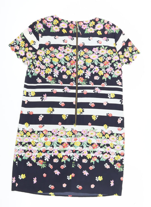Oasis Women's Floral Shift Dress Multicoloured Size 14