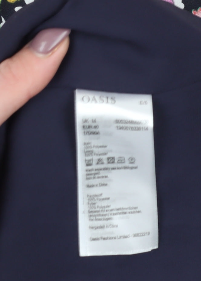 Oasis Women's Floral Shift Dress Multicoloured Size 14