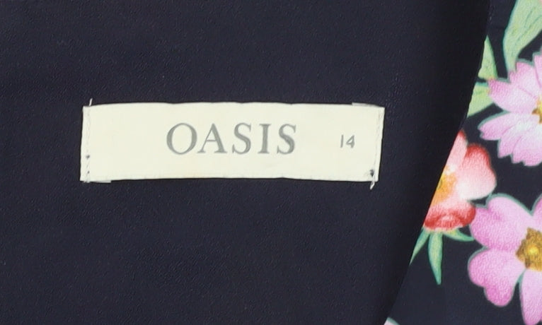 Oasis Women's Floral Shift Dress Multicoloured Size 14
