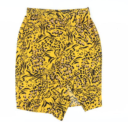 Dorothy Perkins Yellow Animal Print Pencil Skirt Size 14
