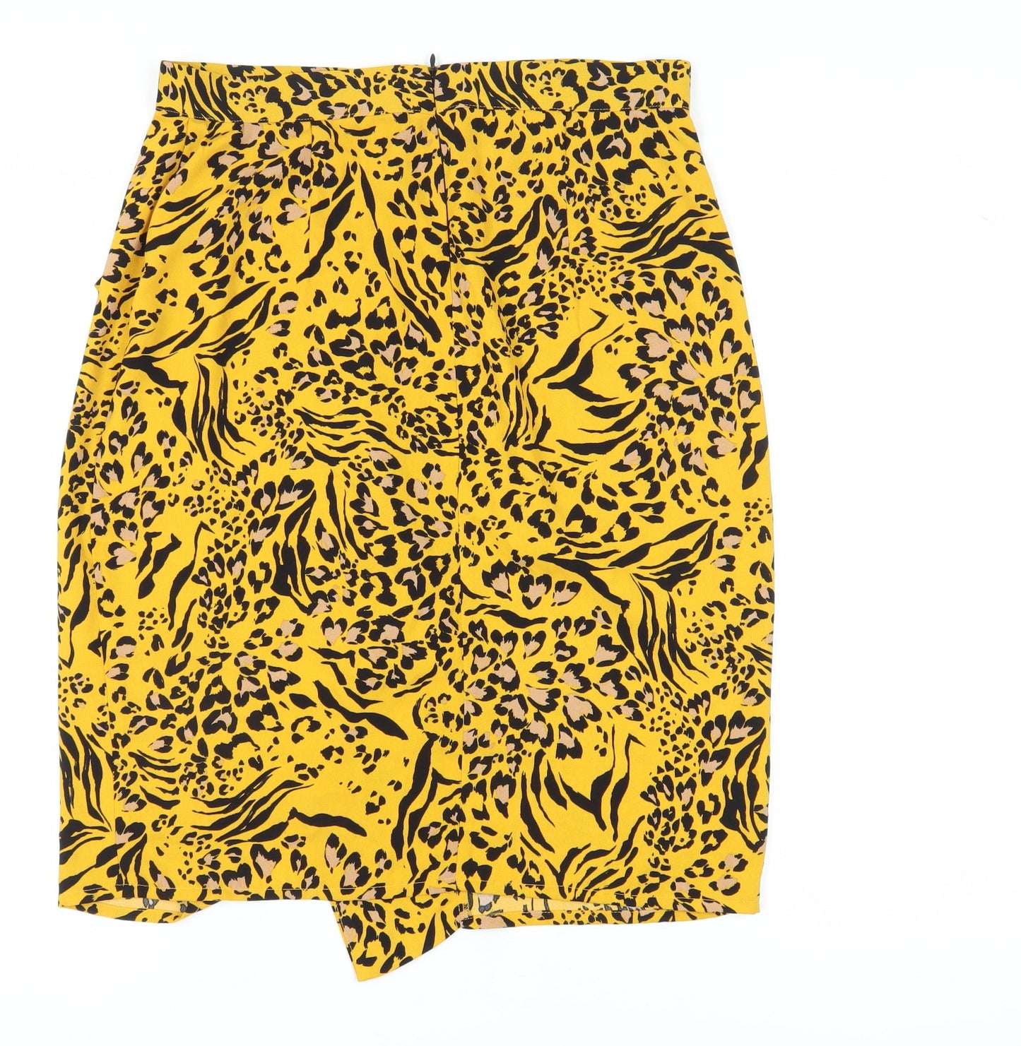 Dorothy Perkins Yellow Animal Print Pencil Skirt Size 14