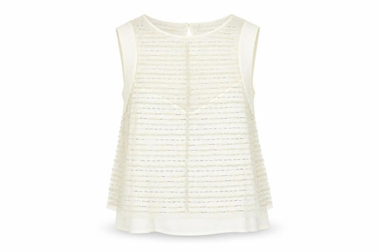 Front view of Marks & Spencer White Beaded Camisole Blouse, size 16