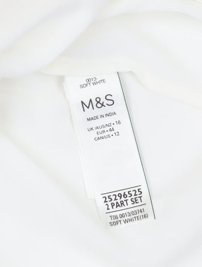Womens UK Size 16 Marks and Spencer White Camisole Blouse