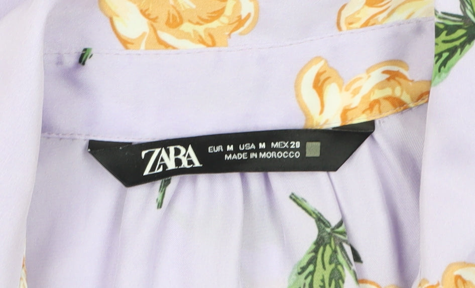 Womens UK Size M Zara Multicoloured Basic Blouse