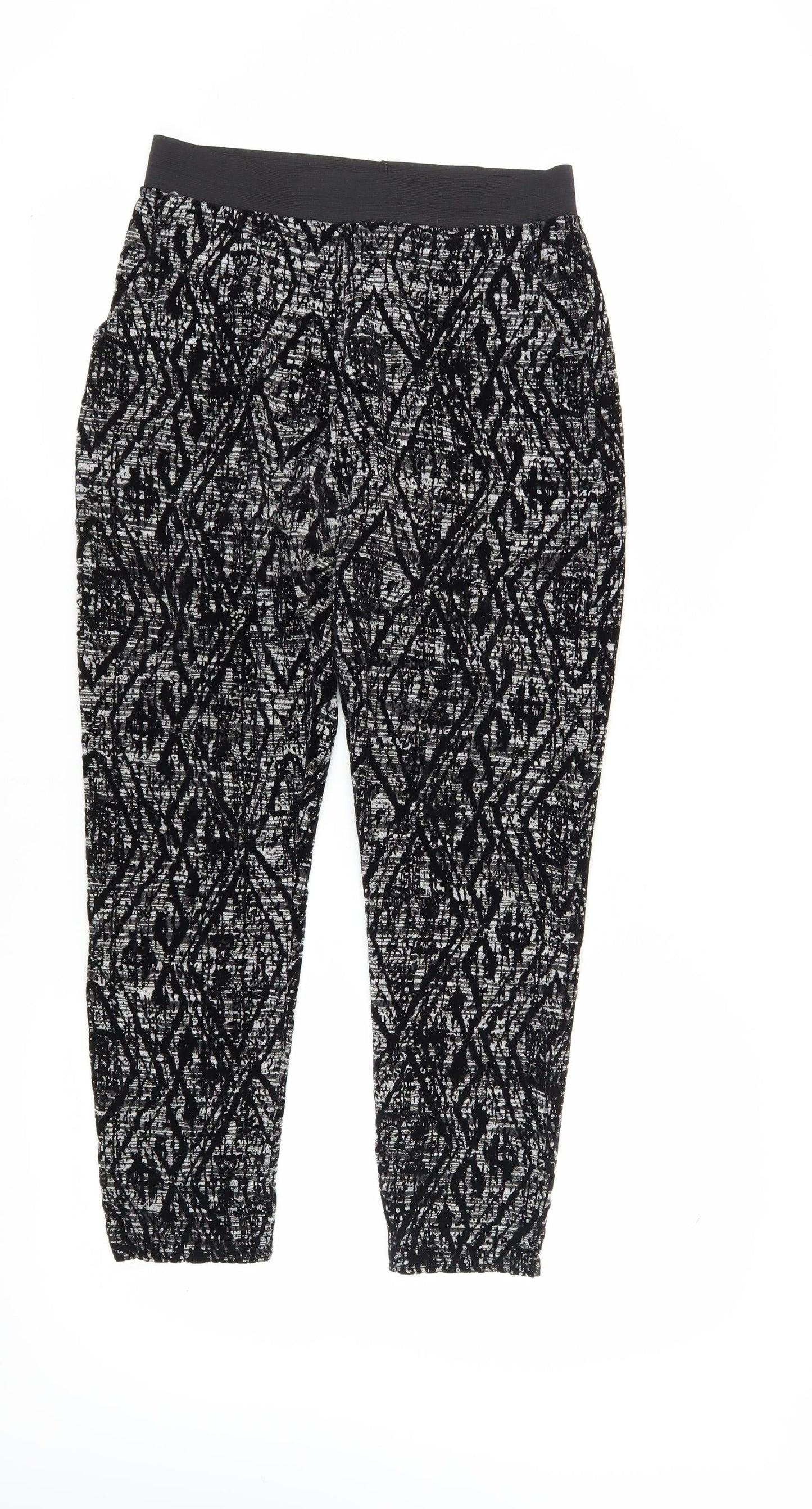 QED London Women Black Cropped Leggings S