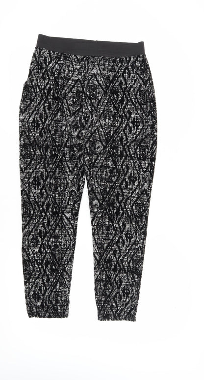 QED London Women Black Cropped Leggings S