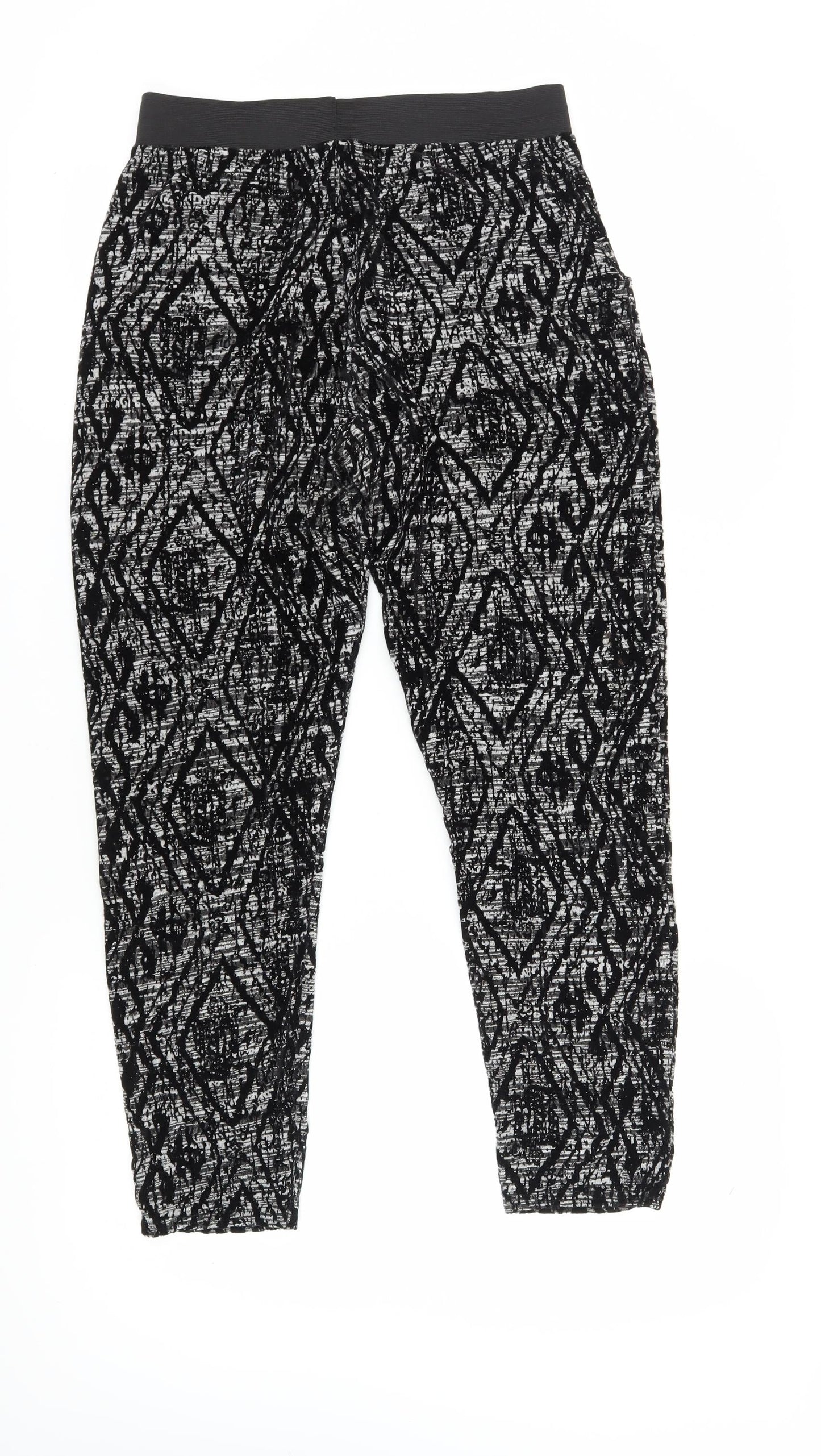 QED London Women Black Cropped Leggings S