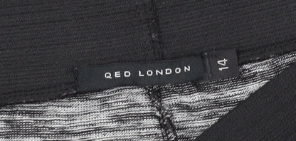 QED London Women Black Cropped Leggings S