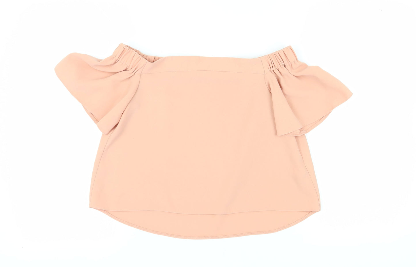 Womens UK Size 8 Topshop Beige Off the Shoulder Blouse