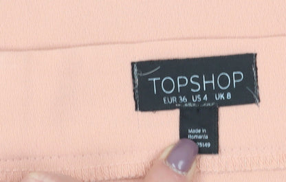 Womens UK Size 8 Topshop Beige Off the Shoulder Blouse