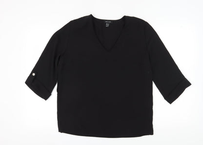 Womens UK Size 12 New Look Black Basic Blouse