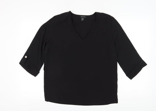Womens UK Size 12 New Look Black Basic Blouse