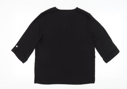 Womens UK Size 12 New Look Black Basic Blouse
