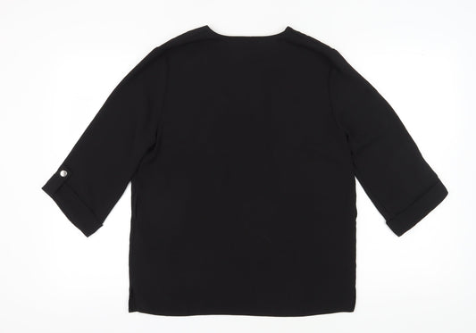 Womens UK Size 12 New Look Black Basic Blouse