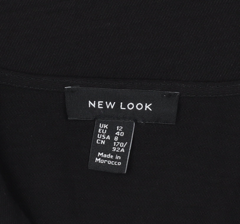 Womens UK Size 12 New Look Black Basic Blouse