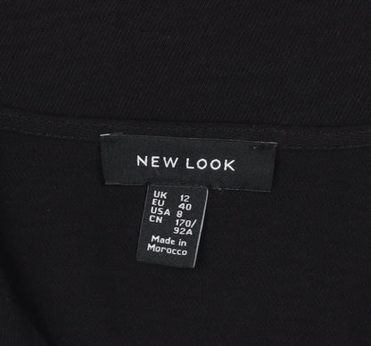 Womens UK Size 12 New Look Black Basic Blouse