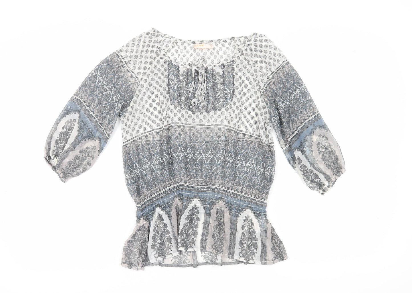 SoulCal Women's Grey Paisley Tunic Blouse, Size 10