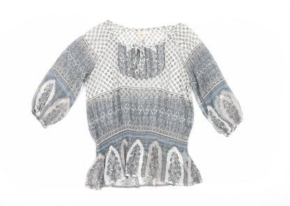 SoulCal Women's Grey Paisley Tunic Blouse, Size 10