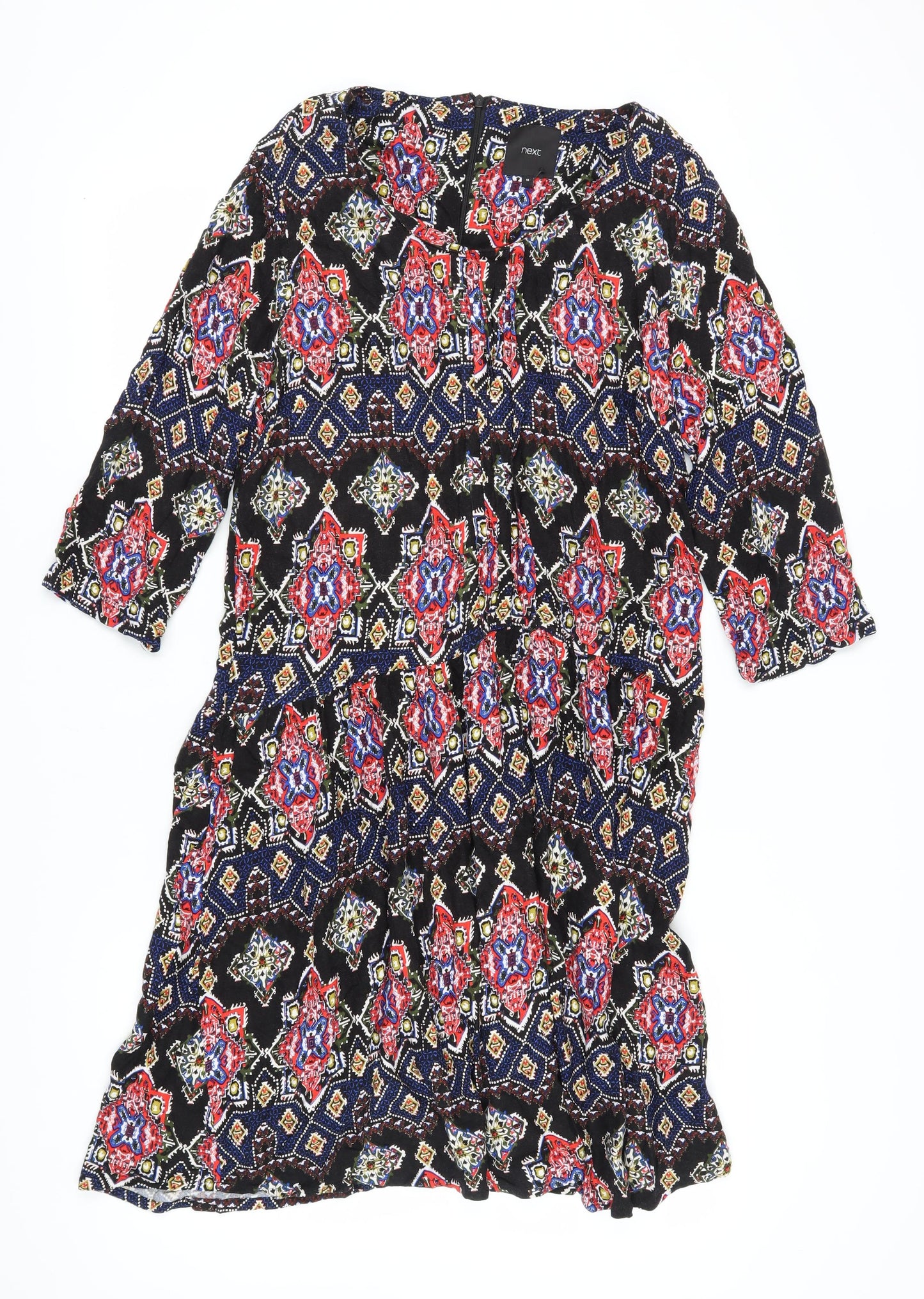 Next Multicoloured Geometric Dress, Women's Size 18