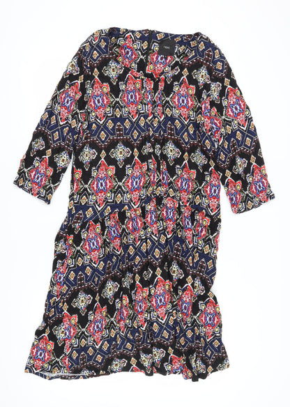 Next Multicoloured Geometric Dress, Women's Size 18