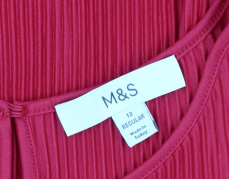 Womens UK Size 12 Marks and Spencer Red  Blouse