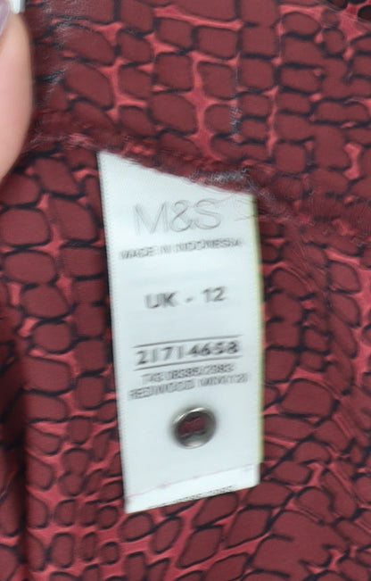 Womens UK Size 12 Marks and Spencer Red  Button-Up