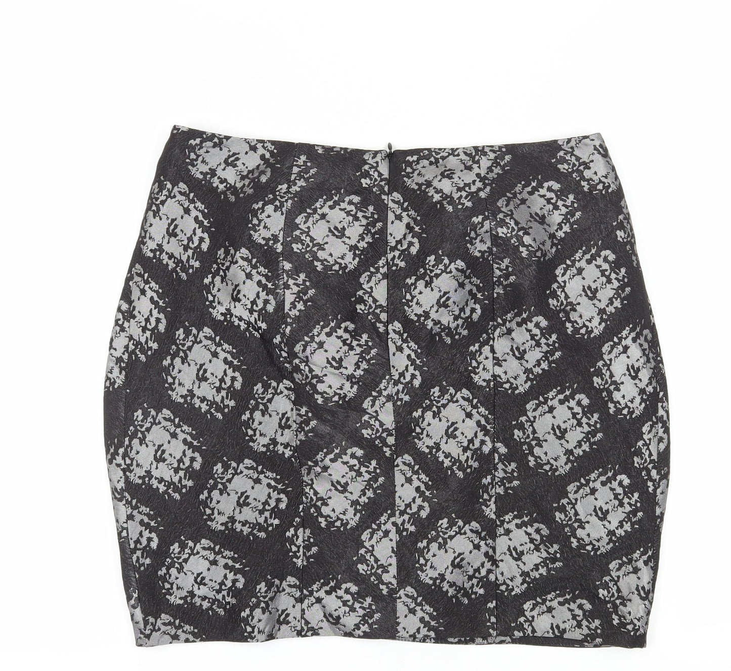 M&S Women's Black Geometric Tulip Mini Skirt Size 12