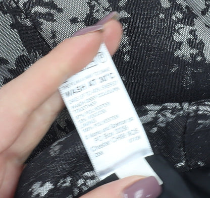 M&S Women's Black Geometric Tulip Mini Skirt Size 12