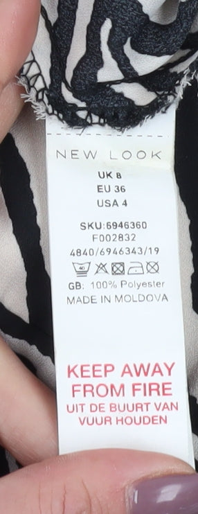 Womens UK Size 8 New Look Black Basic Blouse