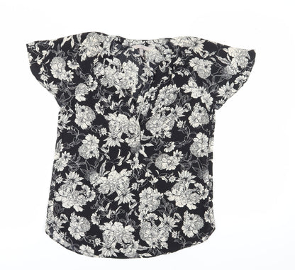 Womens UK Size 8 H&M Black Tunic Blouse