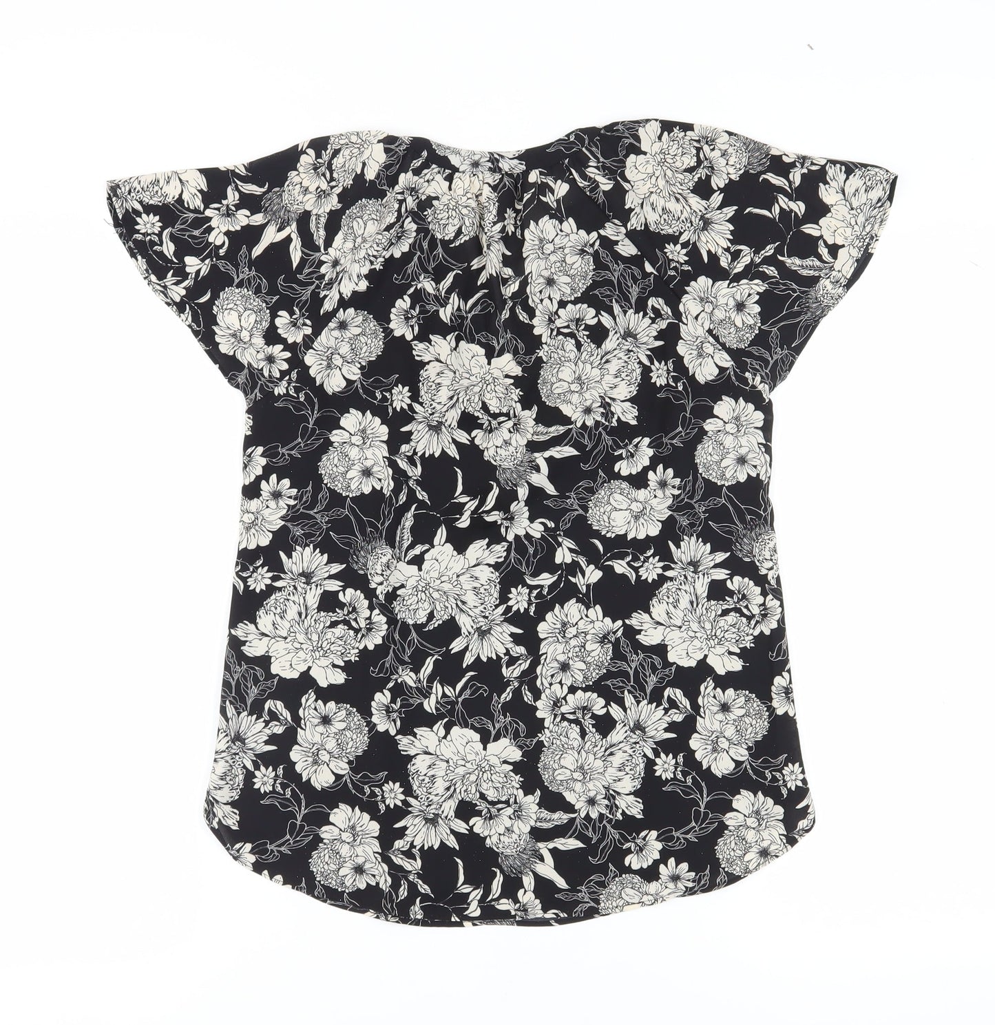 Womens UK Size 8 H&M Black Tunic Blouse
