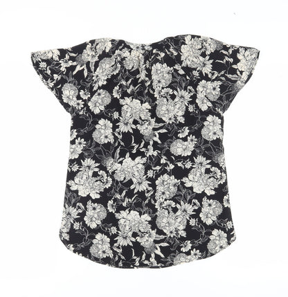 Womens UK Size 8 H&M Black Tunic Blouse