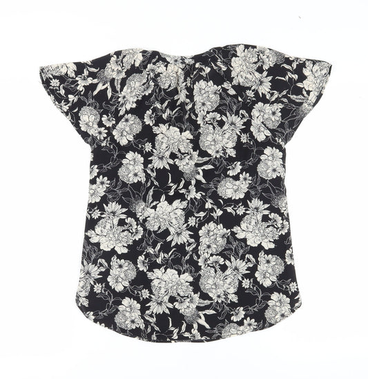 Womens UK Size 8 H&M Black Tunic Blouse