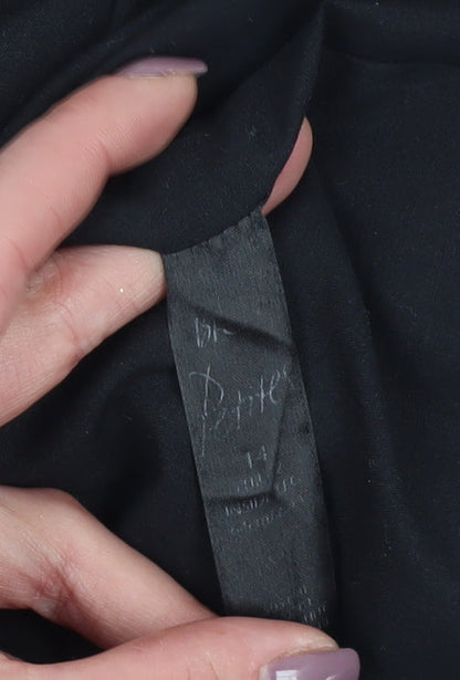 BHS Women's Black Floral Pencil Skirt Size 14 Petite